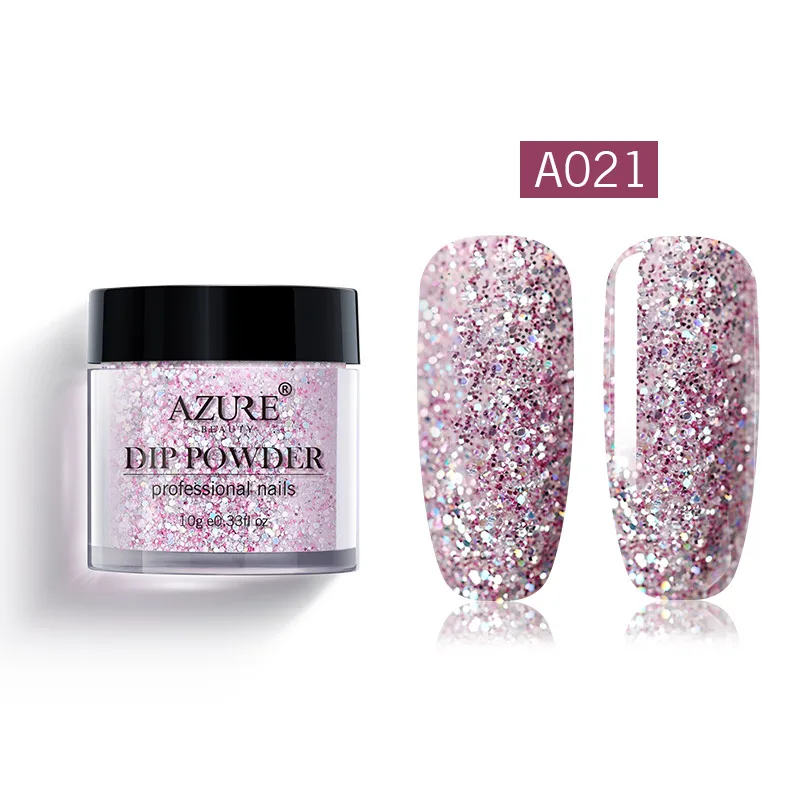 

Azure Beauty Dipping Powder Matte Effect Shiny Glitter Gradient Color Nail Dip Powder Matte Top Coat Needed Nail Glitter Powder