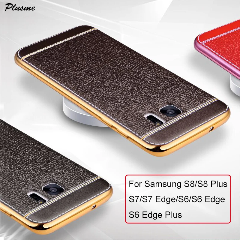 

Plusme For Samsung Galaxy S8 S8 Plus Case For Galaxy S7 S7 Edge Back Cover Shockproof TPU Plating Case For Galaxy S6 Edge Plus