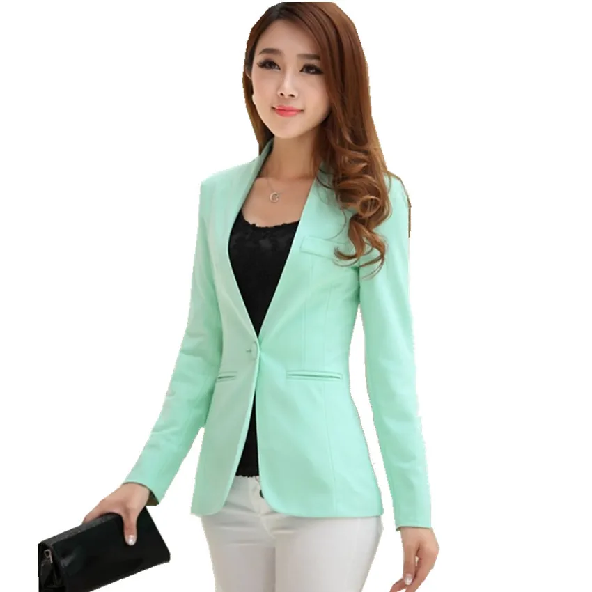 

2017 Spring Ladies Blazers White Full Sleeve Female Slim Single Button Blazer Jacket Femme Blazer Jacket ow0249