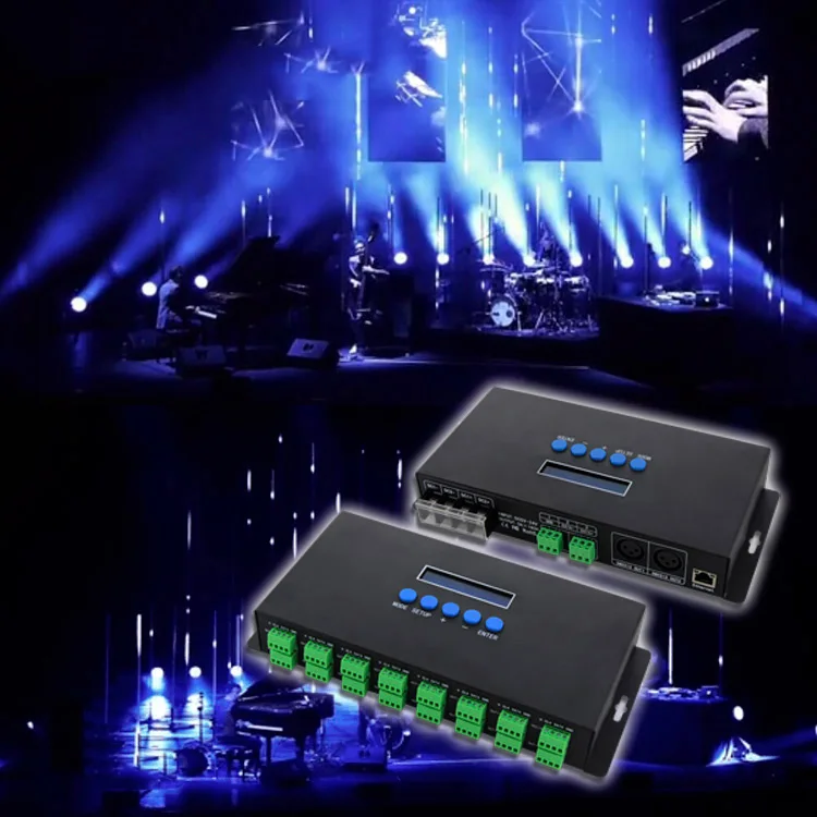 Bc-216 два Порты и разъёмы 16 Каналы Artnet к Spi/Dmx Ws2811 Ws2812B Sk6812 2801 8806 светодиодный пиксельный контроллер 340 Пиксели 16Ch Dc5V-24V