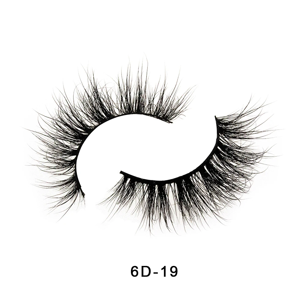 

Manual eyelashes 6D-19 mink eyelashes reusable cosmetics false eyelashes wholesale custom packaging box logo
