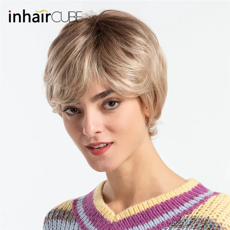 INHAIR CUBE для женщин 8 дюймов синтетические парики прямые волосы короткий парик