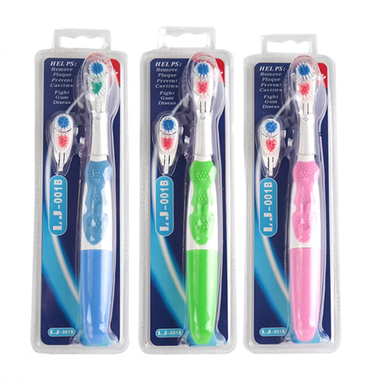 

Cross Action Electric Toothbrush Deep Clean Teeth Dual Cleaning Brushing Heads with 2 Brush Cup Waterproof Battery Powered Free
