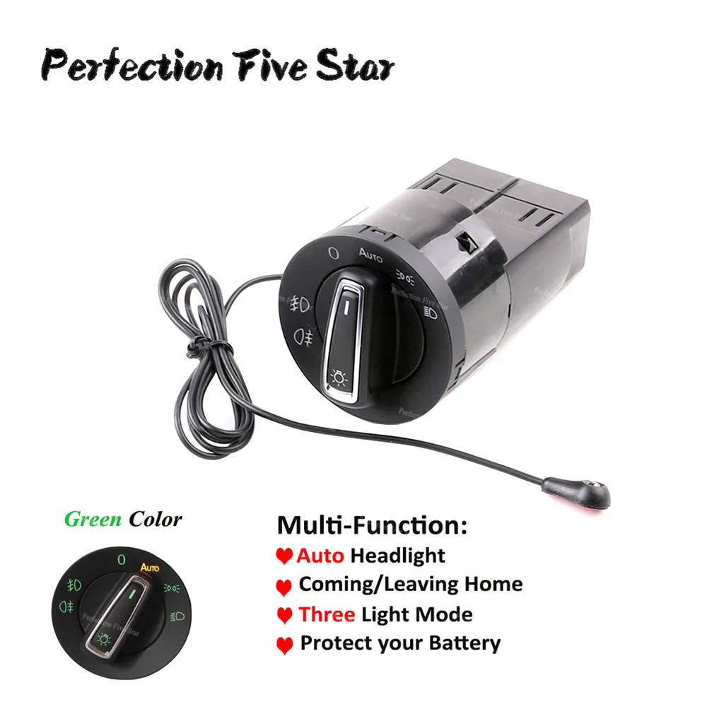 

Coming/Leaving Home AUTO Headlight Lamp Switch Knob Light Sensor Module Glossy For Skoda Fabia 2014 2013 2012 2011 2010 2009 08