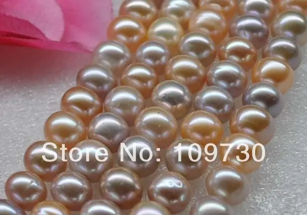 

Jewelry 0069 Lot 2strands AA+9mm Rare natural bread freshwater pearls