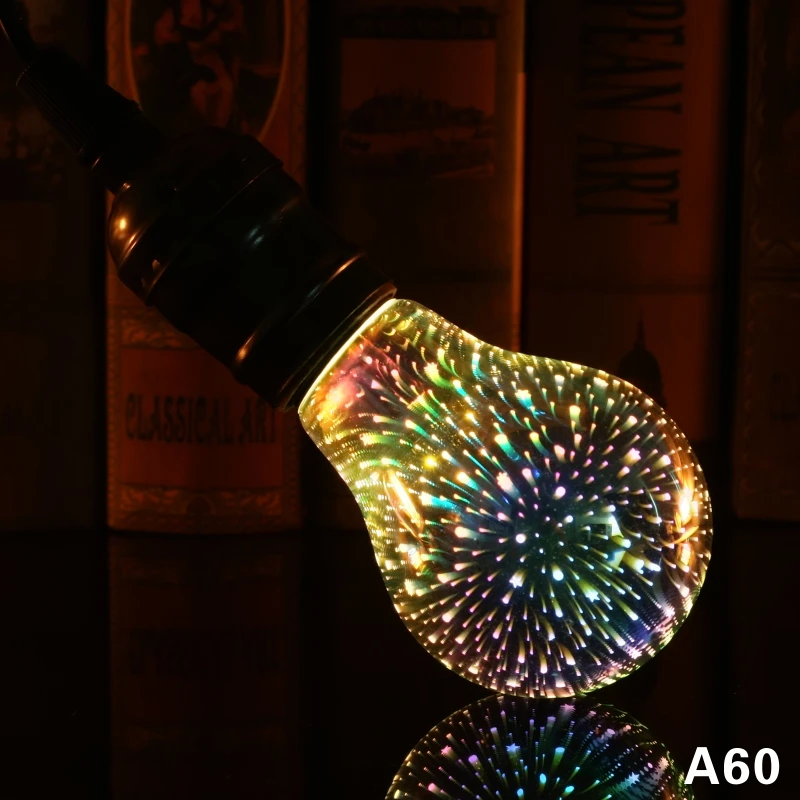 Светодиодные лампочки 3D лампы светодиодные украшения 220V ST64 G95 G80 G125 A60 E27 Праздничные огни Новинка рождественские лампы Lamparas