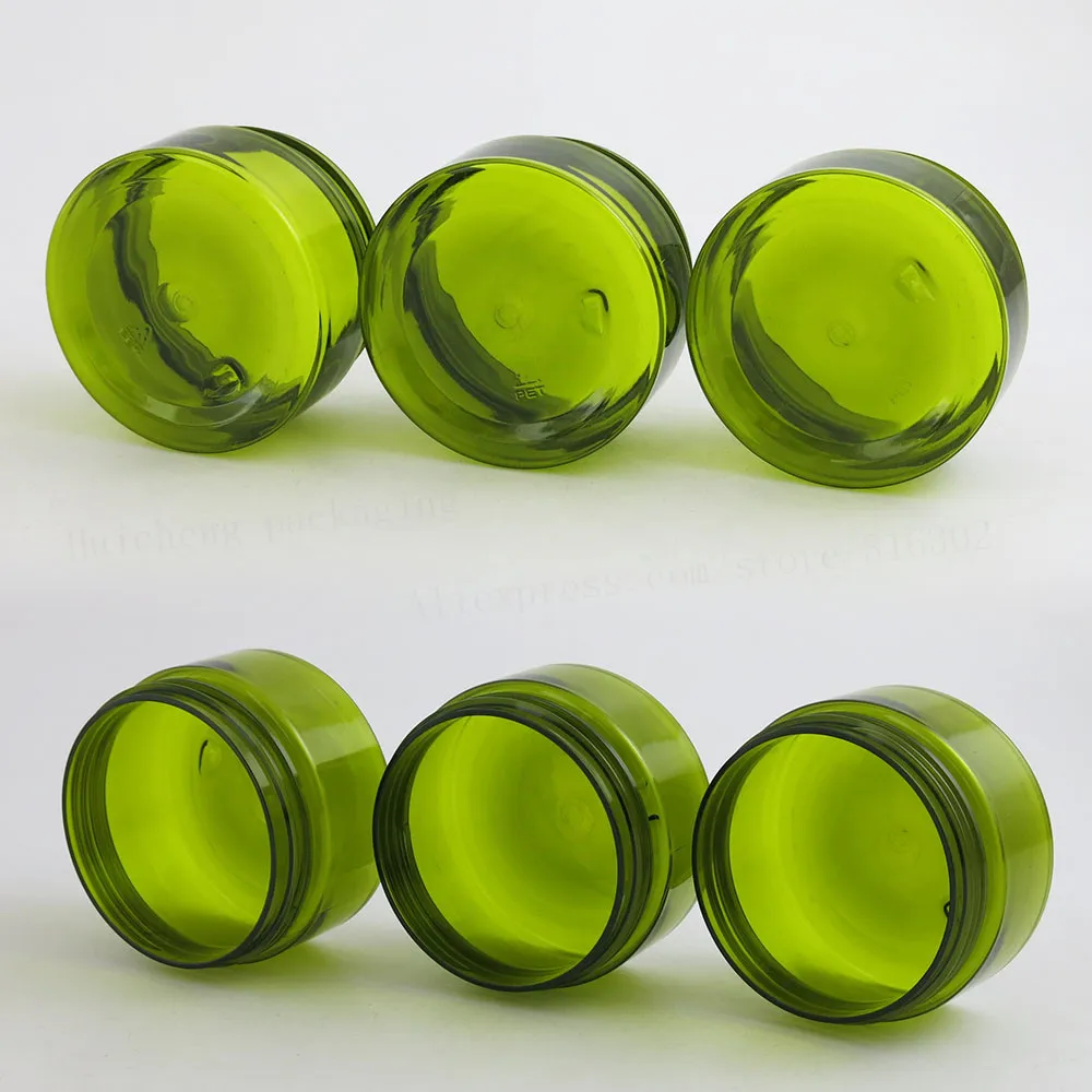 20x100 г 3,33 унц. пустой зеленый средний Пластик косметические банку 100CC косметической упаковки с белый черный прозрачный крышками печать