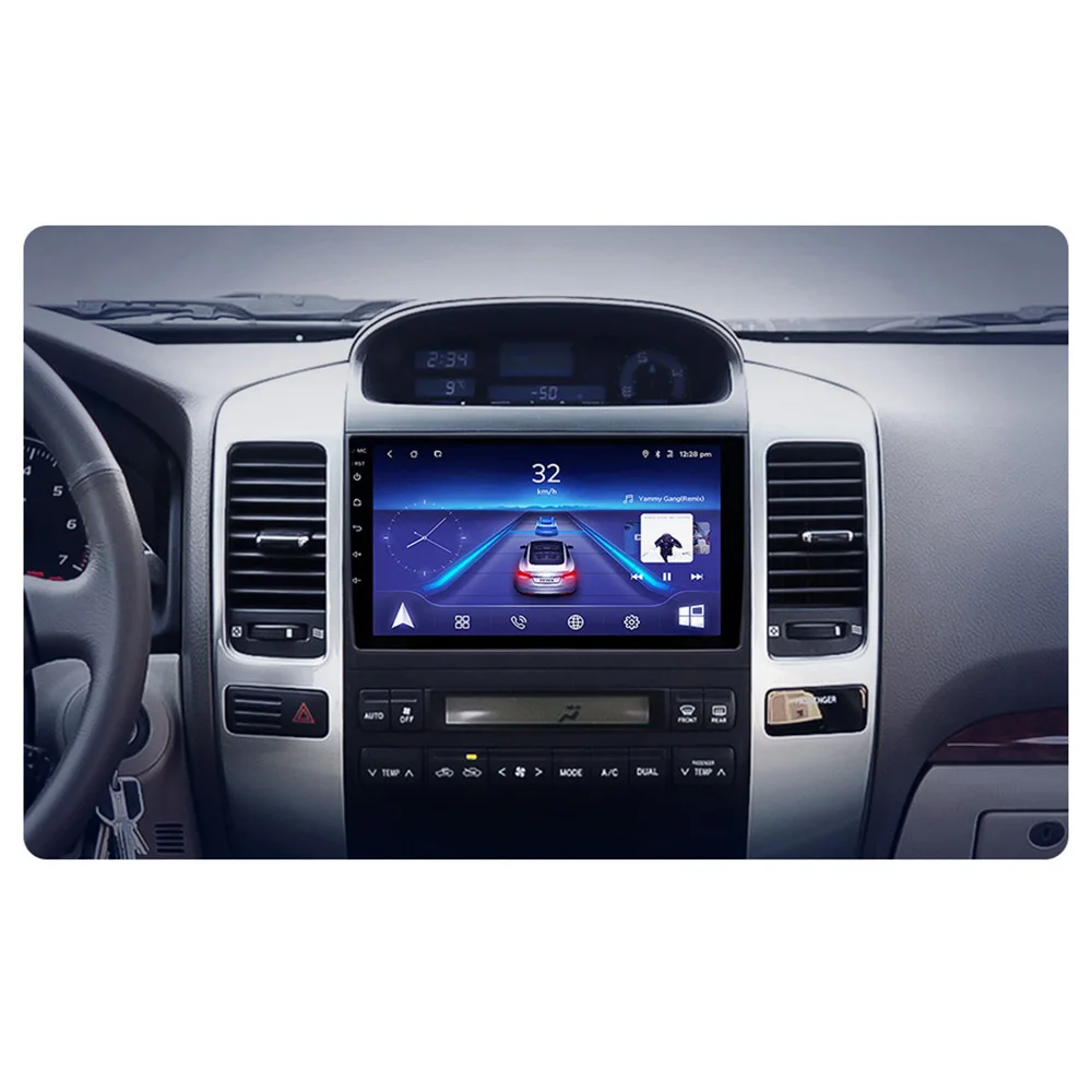 Perfect 9" Car Multimedia 2 Din Android 9.1 Autoradio 2din GPS Stereo Navigation Radio for Toyota Land Cruiser Prado 120 2004-2009 50 1