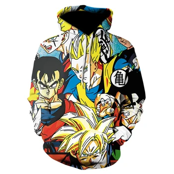 

Anime Dragon Ball Z Super Saiyan Pocket Hooded Sweatshirts Kid Goku 3D Hoodies Pullovers Men Women Outerwear New Fashion Hoodie