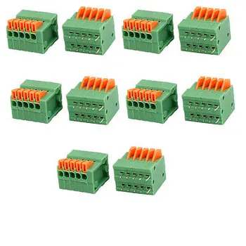 

10pcs KF141V 150V 2A 2.54mm Pitch 5P Spring Terminal Block for PCB Mounting