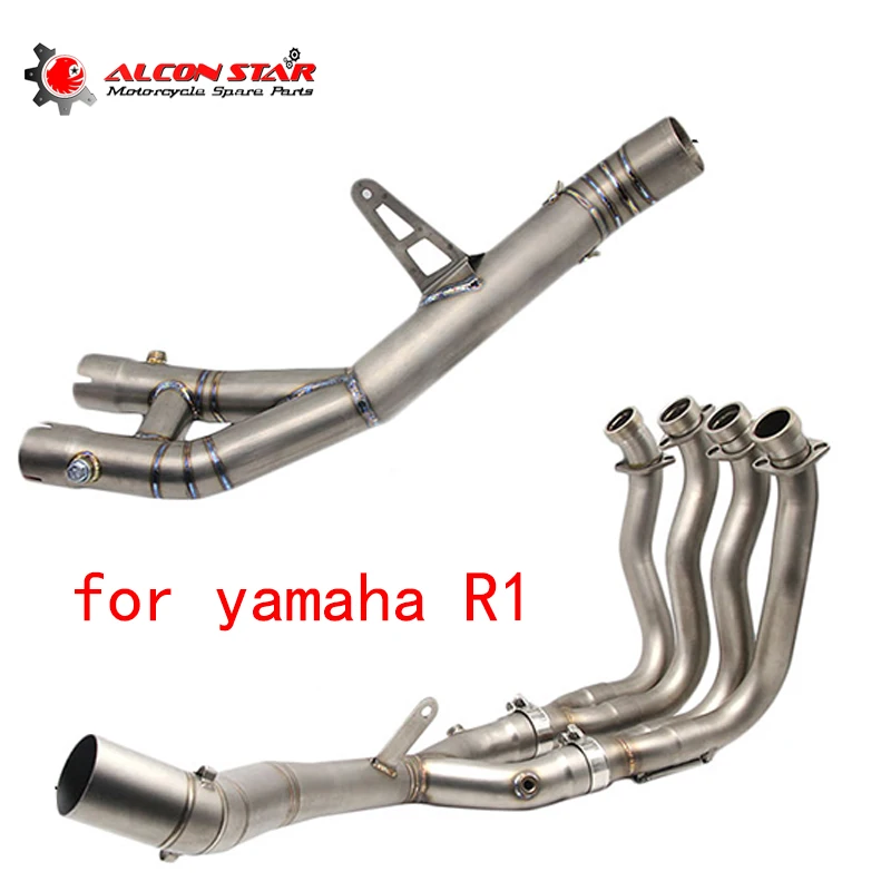 

Alconstar Motorcycle Mid/Full Exhaust System Header Mid-pipe Slip-on Muffler for Yamaha YZF-R1 MT-10 2015-2018