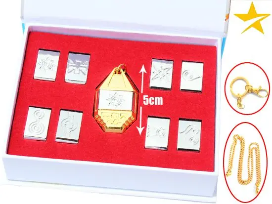 

Digimon Anime Alloy Keychain Set Symbol Gold Metal Pendant Keychain Ornament Cosplay Collection Gift