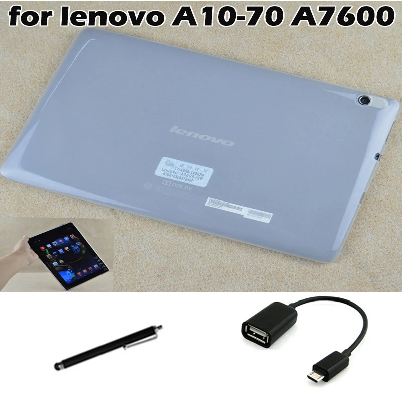 Новый силиконовой чехол для Lenovo A10-70 A7600 10'' + переходник OTG стилус. 3в1. |