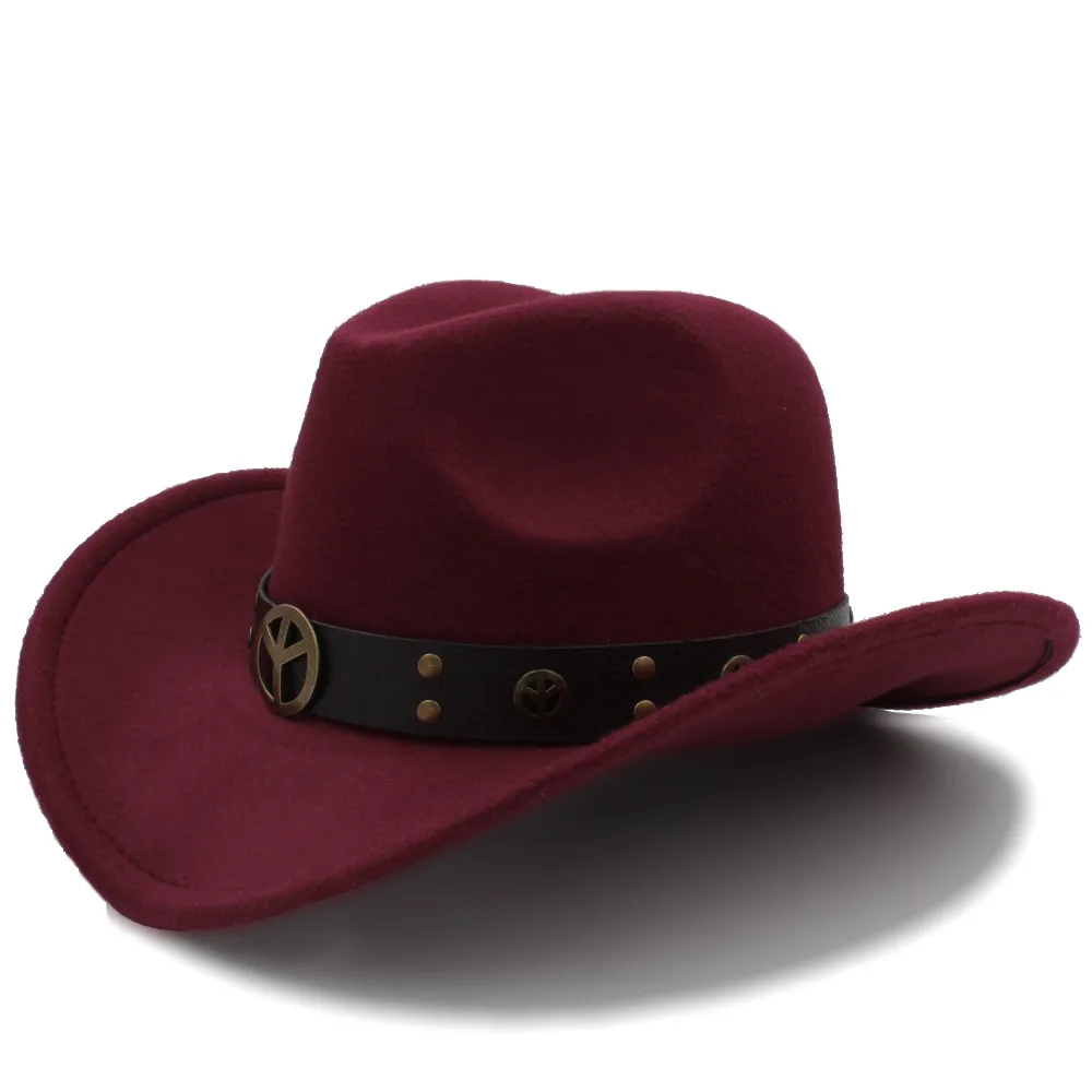Мужская шерстяная открытая западная ковбойская шляпа для джентльмена ковбойская джазовая конная шапка Sombrero Hombre размер 56-58 см