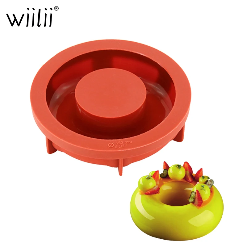 Silicone Baking Cake Mold For Bakery DIY Donut Molds Round Ring Shaped Pastry Tools Mousse Bread Tray Non Stick Cake Pan