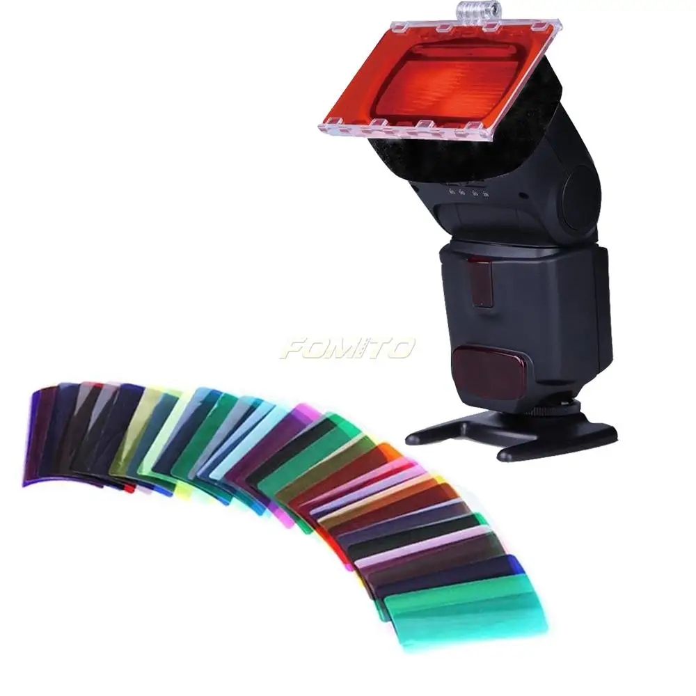 

Wholesale Fomito Falcon Eyes GFA-30K Flash Speedlite Color Gel Kit Filter 30ps w/ Gels-Band & Reflector