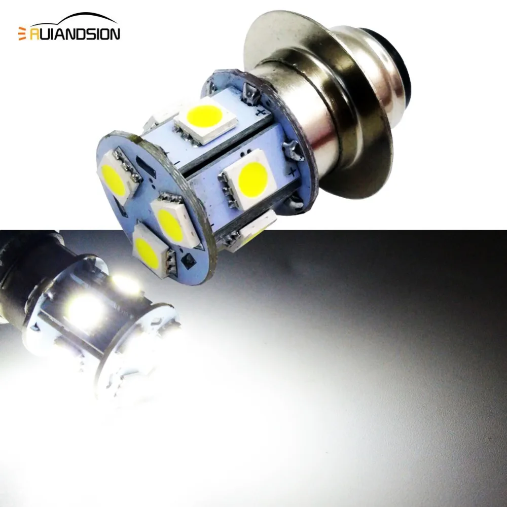 

1pc H6M P15D LED Motorcycle Headlight Bulbs 6-30V Fog Lights DRL Lamp 9SMD 5050 Scooter Moto Headlamp 6000k
