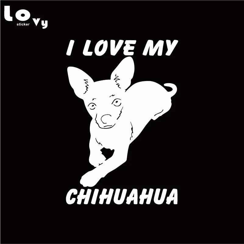 Виниловая забавная наклейка для автомобилей с изображением Чихуахуа I Love My Dog