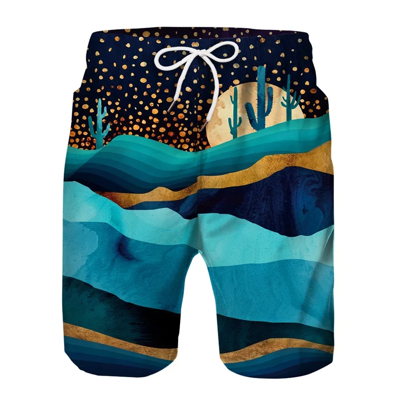 Мужская пляжная одежда, крутые пляжные шорты, быстросохнущие водонепроницаемые спортивные плавки, летние 3D пляжные шорты с рисунком