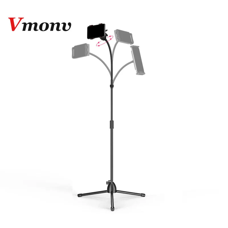 

Tripod Adjustable Rotation Tablet Phone Holder Stand For IPad Pro 4-10.5 Inch Samsung Tablet Mount Floor Stand With Tripod Base