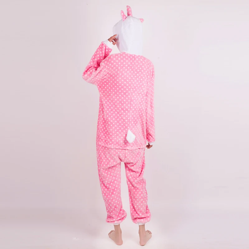 Единорог пижамы кигуруми для взрослых животных Косплей Onesie панда кошка Ститч