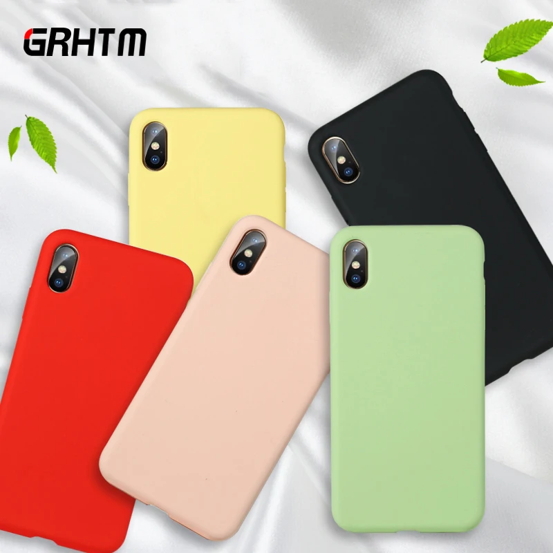 

Matte Phone Case For iPhone 7 Plus 6 6s 8 X XR XS MAX Simple Solid Color Ultra thin Soft TPU Cases Candy Color Back Cover