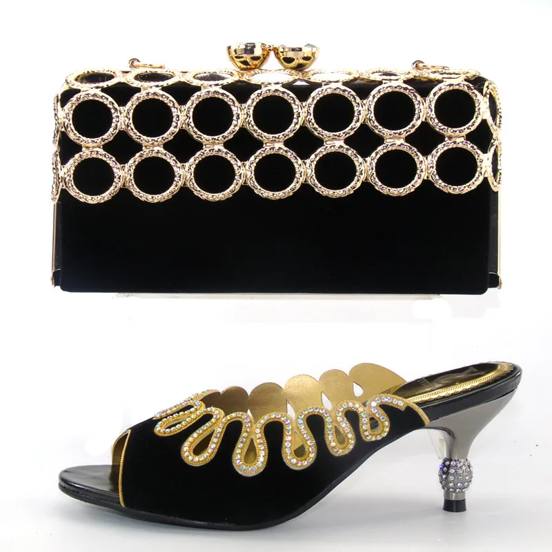 

Shoe and Bag Set Fashion High African Women Matching Italian Shoe and Bag Set for Wedding Nigerian Shoe and Bag Sets S lu1-1