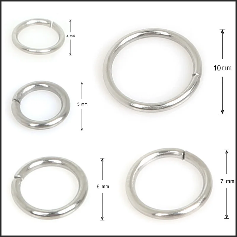 

10g/lot 4 to 10mm Metal Jump Rings Single Loops Open Jump Rings & Split Rings For Jewelry Finding DIY