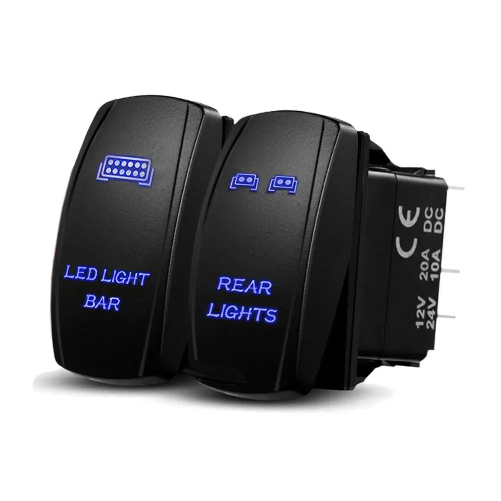 POLARIS RZR XP 1000 BLUE ROCKER SWITCH LASER ETCHED FOG LIGHTS