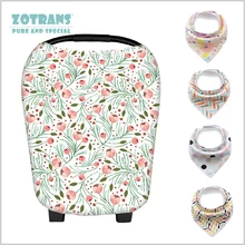 Цветочный стили Multi-Применение детское автокресло Навес/кормящих Обложка шарф для кормящих с 4 упак. ребенка бандана слюни нагрудник