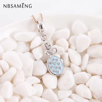 

New 100% 925 Sterling Silver Bead Charm HairBrush Enamel Pendant Beads Charms Fit Bracelets Necklace Women Diy Jewelry