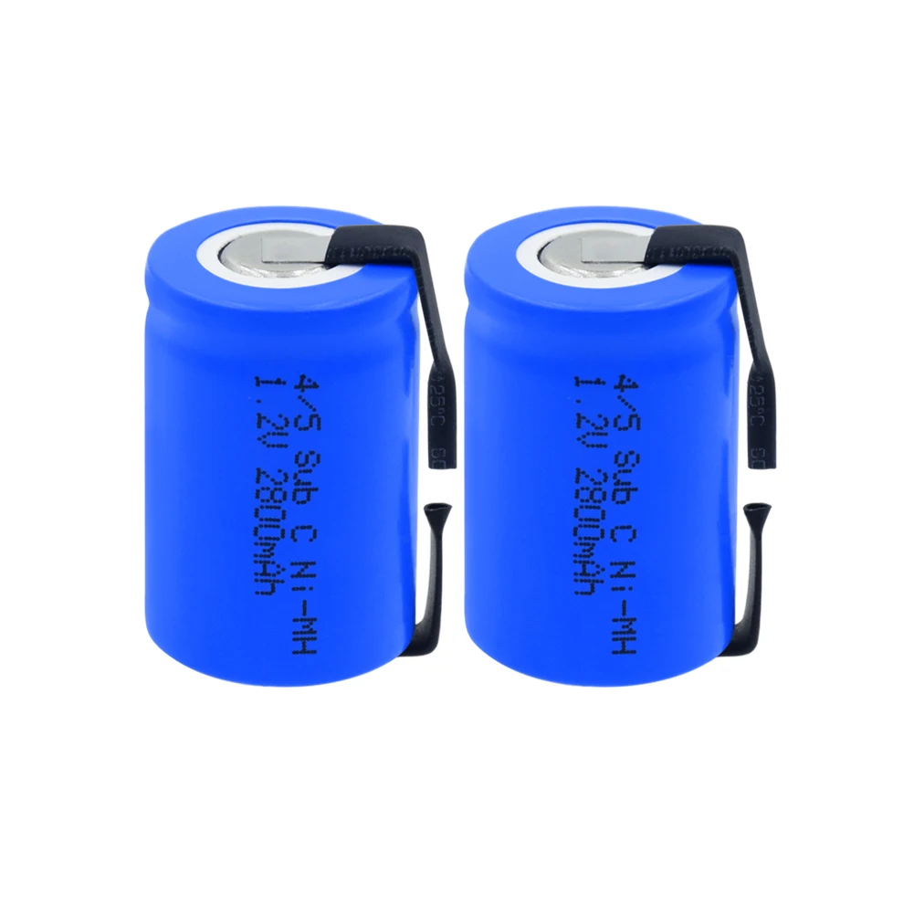 Емкость 4/5 SC батареи 1,2 V 2800mAh 23*33 4/5 Sub C SC Ni-MH аккумуляторные батареи с печатной платой для электронных отверток Инструменты - Цвет: 2  Pieces