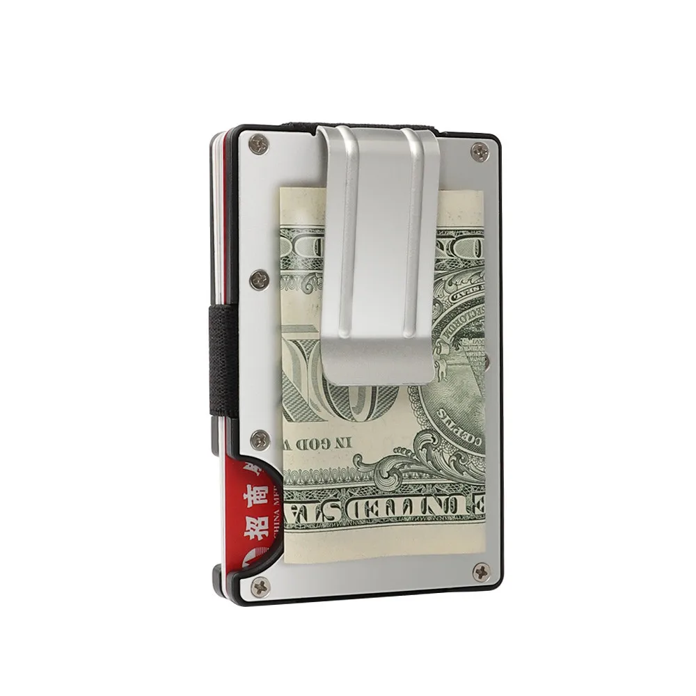 Модный тонкий держатель для кредитных карт, не сканирующий металлический кошелек, мужской кошелек Carteira Masculina Billetera# H30