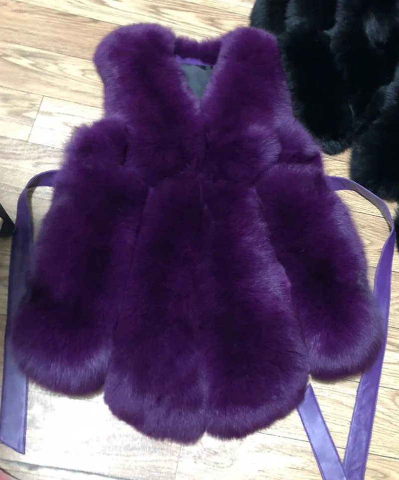 Purple Большая распродажа, женский жилет из натурального Лисьего меха с поясом, модный стиль, зимний толстый теплый мех, подлинный натуральных мех, жилет S7496 - Цвет: Purple