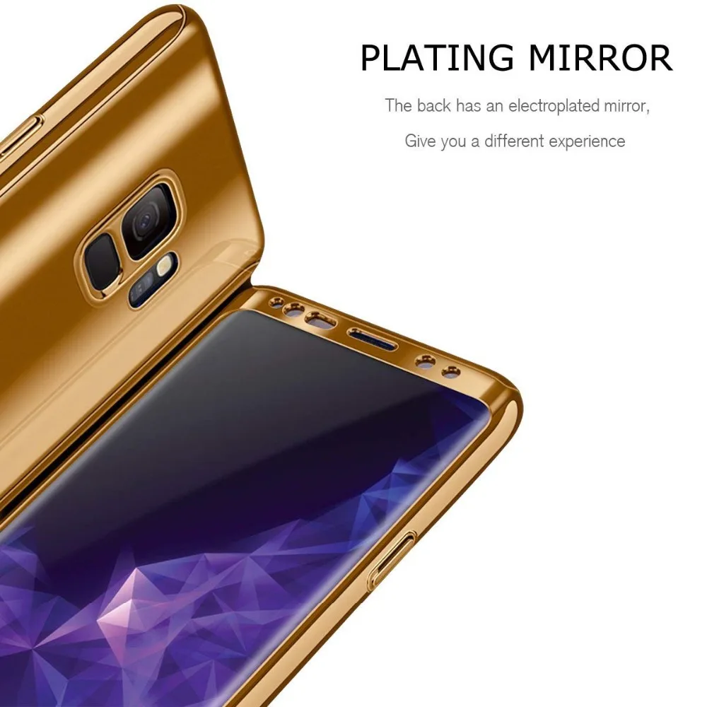 Зеркальный чехол 360 дюйма для Samsung Galaxy S8 S9 Plus S7 Edge Note 8 Блестящий жесткий