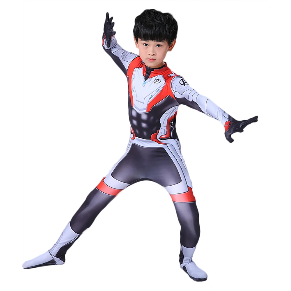 Kids Adult Avengers Endgame Quantum Costume Hallween Bodysuit Superhero Zentai Jumpsuit Quantum Realm Cosplay