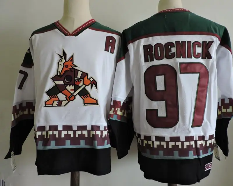 

Phoenix Coyotes 97 Jeremy Roenick mens high quality Hockey Jersey Embroidery Stitched Customize any number and name