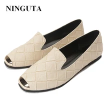 NINGUTA/модные лоферы; женская обувь на плоской подошве с квадратным носком