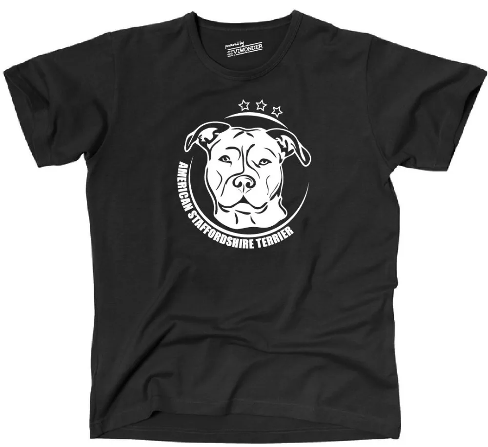 Хлопковая футболка модная футболка TWIL T-Shirt Hunde AMERICAN STAFORDSHIRE TERRIER Kopf Wilsigns Siviwonder tee shirt