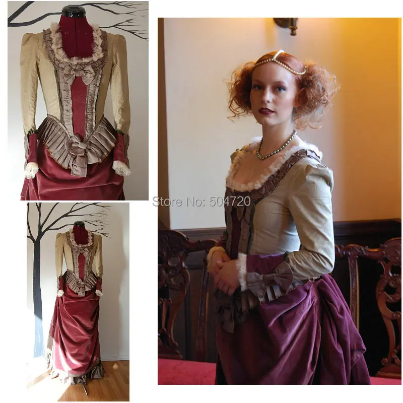 

HistoricalR-837 Vintage Costumes 1860s Civil War Ball Dress/Gothic Lolita Dress Renaissance dress All size
