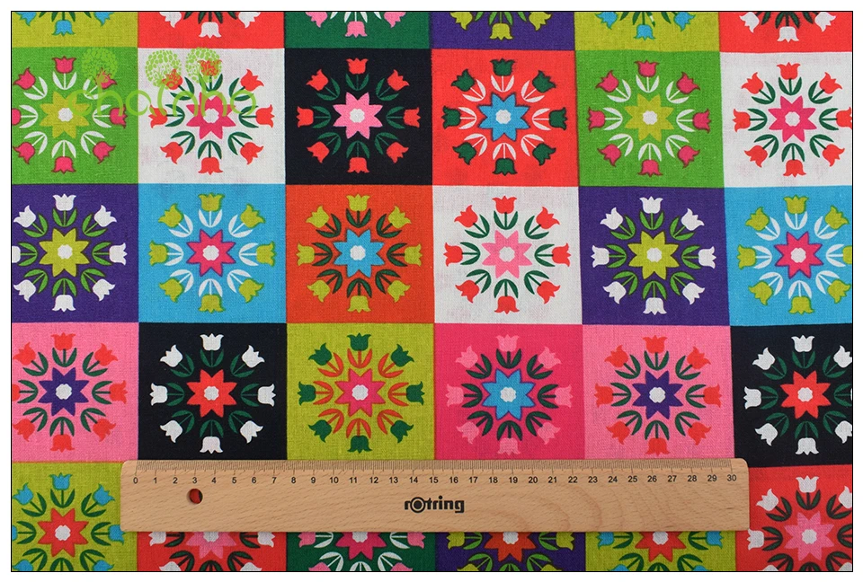 Chainho, 5 шт./лот, 48x48 см, хлопок и лен с принтом ткань для DIY стеганые и швейные диван, скатерть, занавески, материал подушки, CLP022