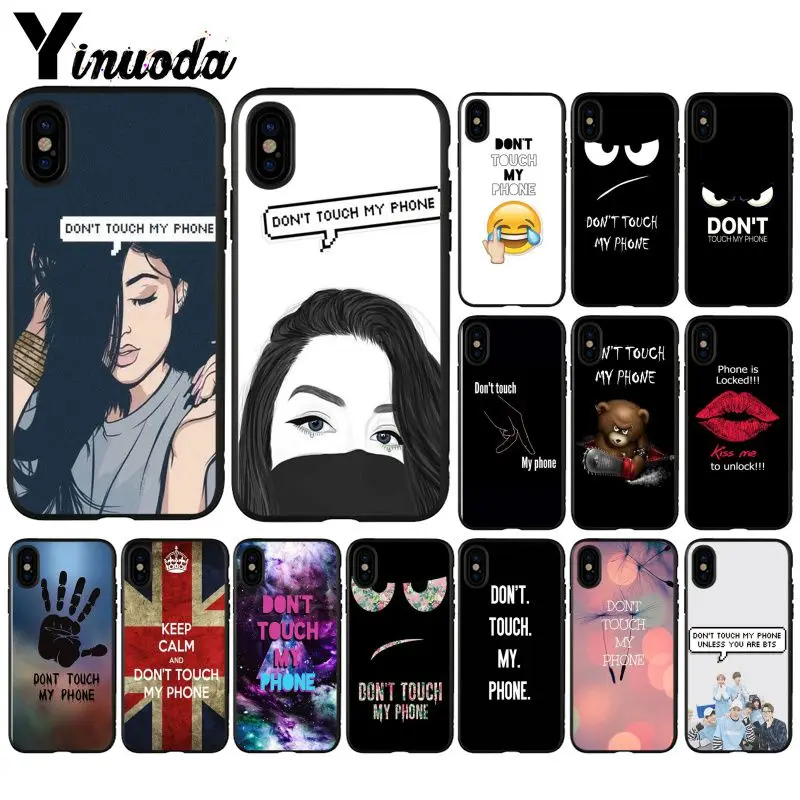 Yinuoda не трогайте мой телефон черный ТПУ Мягкий силиконовый чехол для iPhone X XS MAX 6 6S 7