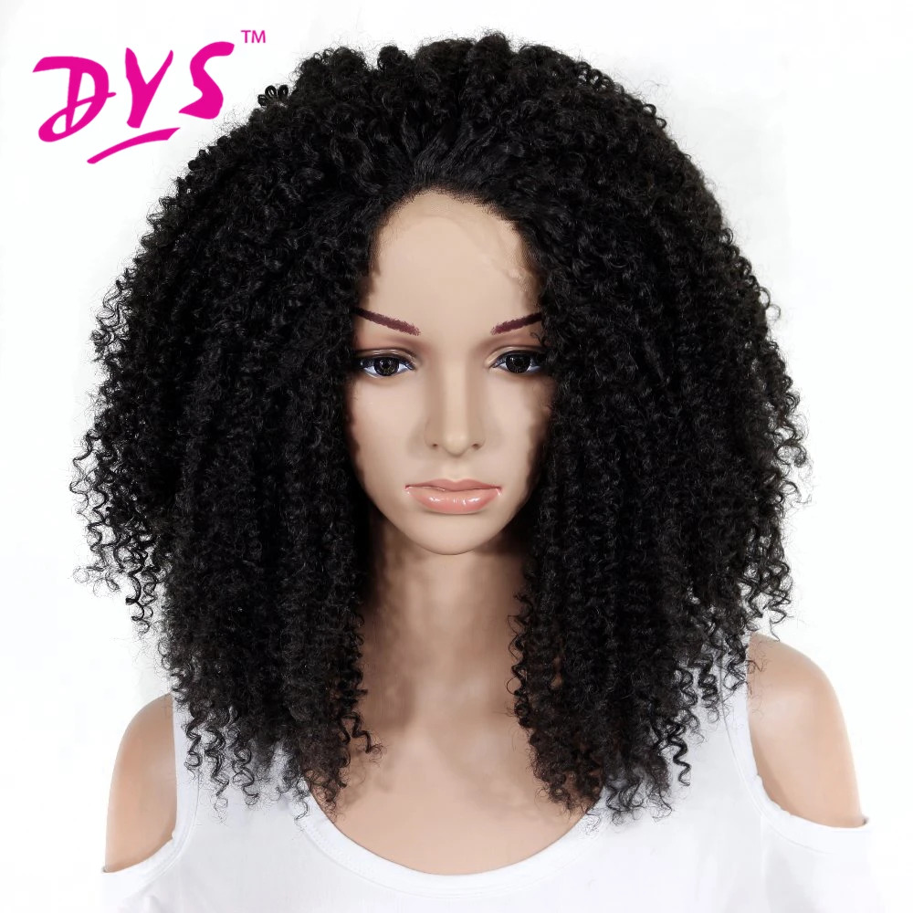 Deyngs Long Afro Kinky Curly Synthetic Lace Front Wigs For Black Women Long Black/Red/Brown Colors Lace Hair Wig Full Hairstyle