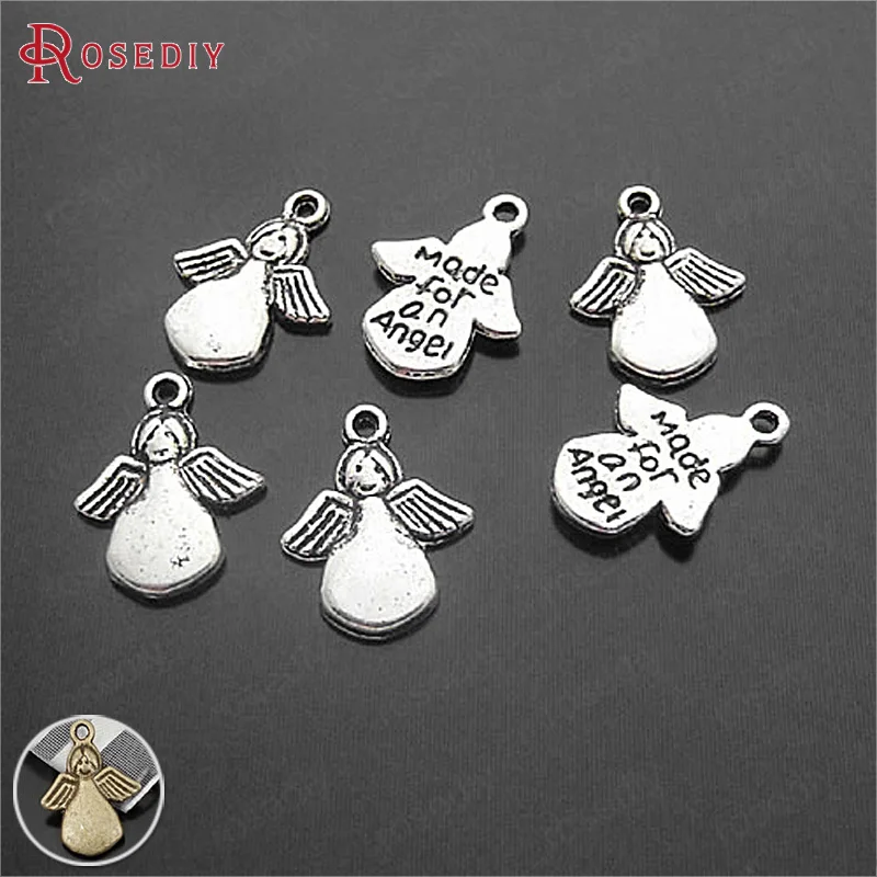 

(16081)50PCS 15x13MM Antique Silver Zinc Alloy Made for an Angel Charms Pendants Diy Jewelry Findings Accessories Wholesale