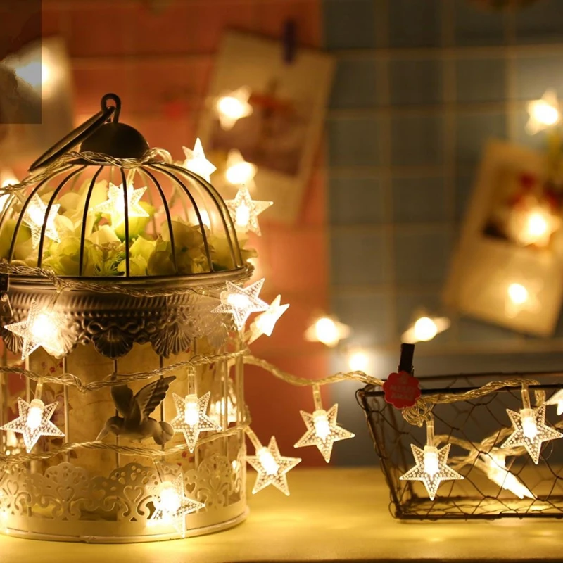 Водонепроницаемый праздничный свет ПВХ батарея 1 м 2 м 3 м 20 м светодиодный новогодний свадебный свет Рождественская звезда гирлянда