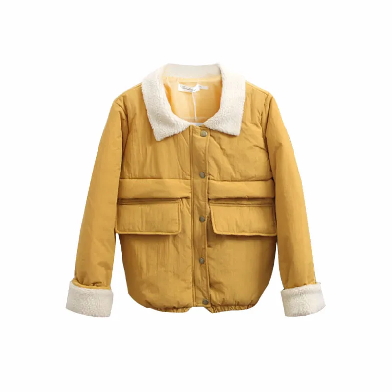 down puffer coat High Quality Wool Women Parkas Turn-down Collar Winter Short Coats Cotton Brown Vintage Jackets Fashion Coats Lu11 35 black puffer