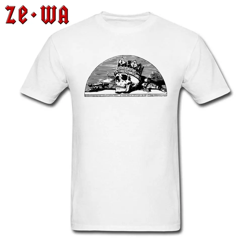 Vintage skull with crown 2968614_960_720 Tops Shirt New Coming Crew Neck Top T-shirts Custom Short Sleeve Cotton Men Tee-Shirt Vintage skull with crown 2968614_960_720 white