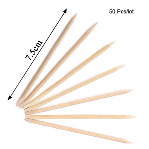 30/50 шт оранжевый деревянная дизайн ногтей палочки средство для удаления кутикулы толкатель для ногтей, удаляет мертвую кожу вилка Гель-лак для ногтей Маникюр Педикюр Инструменты ухода за палец - Цвет: Темный хаки