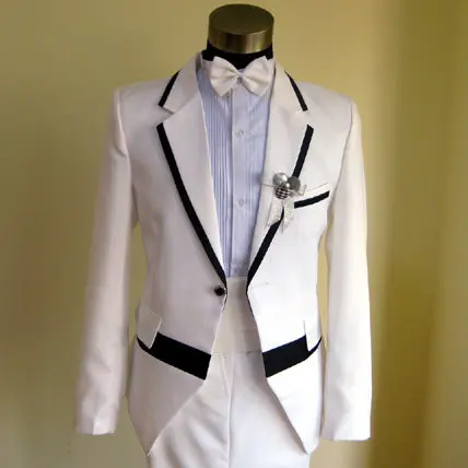 

Brand new White Long Sleeves men suits S-2XL friend Party costume