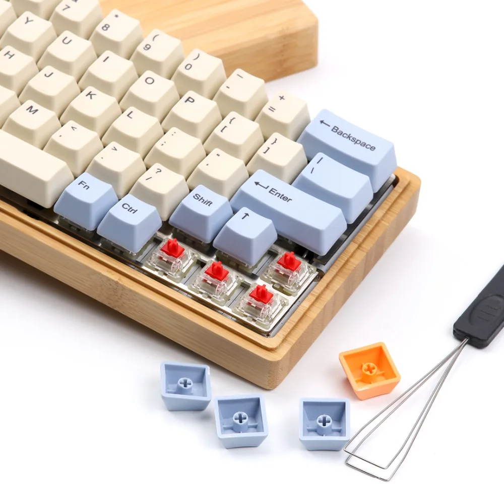 Синий бежевый оранжевый краситель Sub толстый PBT OEM профиль Keycap для dz60 gk64